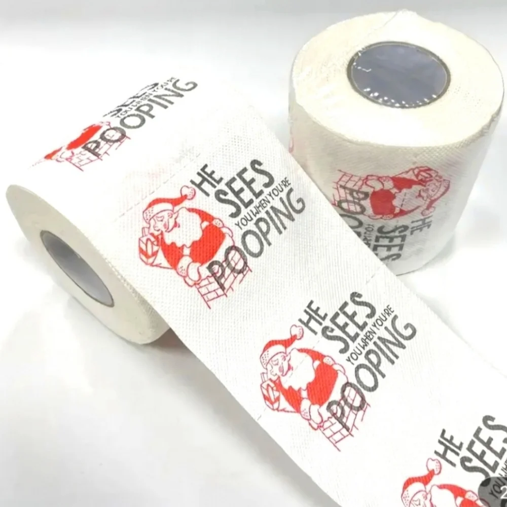 2 Roll of Santa Claus Funny Toilet Paper